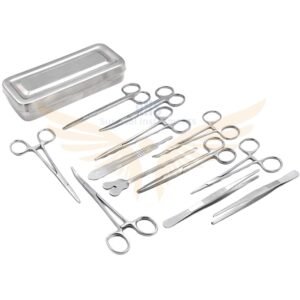 Basic Surgi Forceps Scissors Needle Holder Kit Stainless Steel Box Instruments